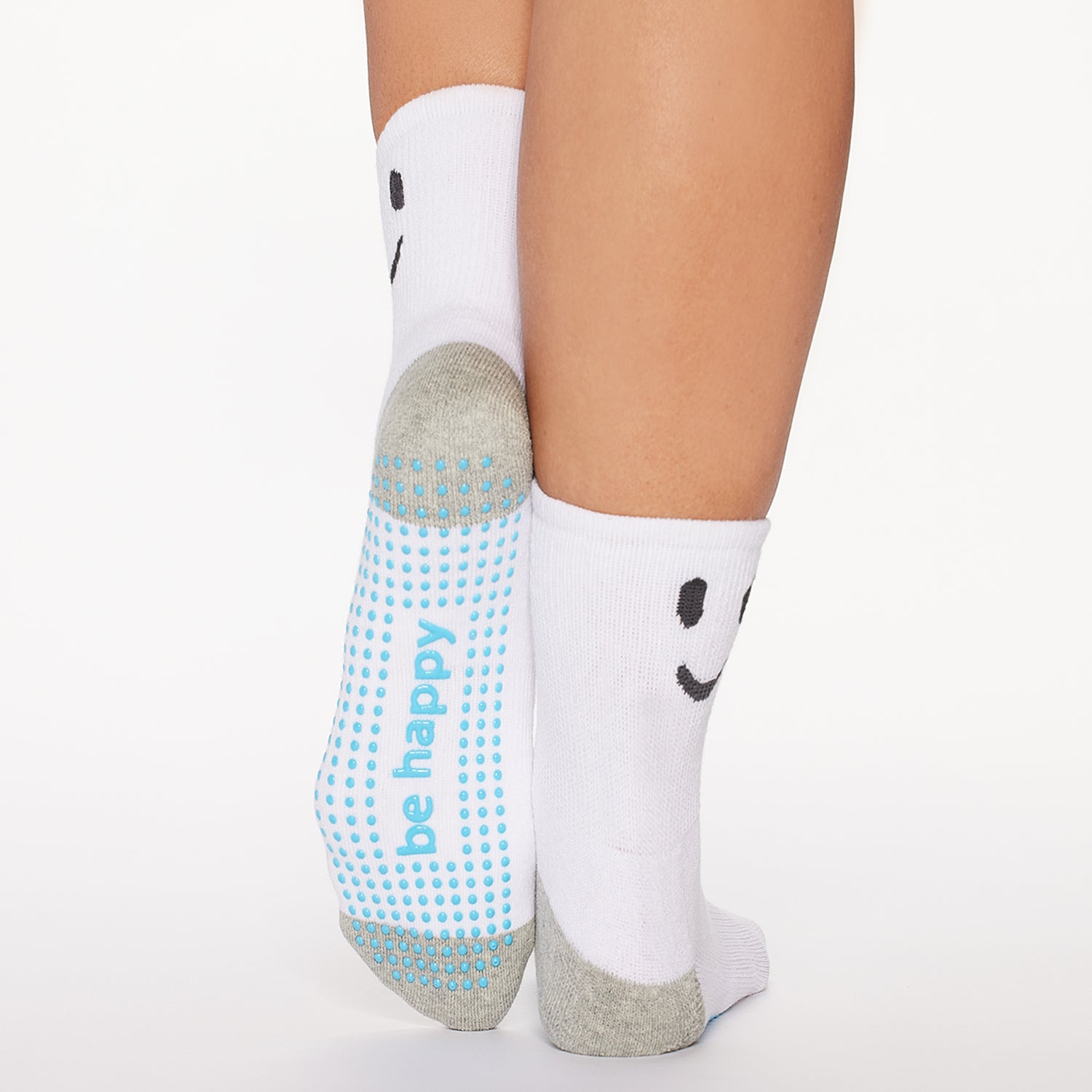 Short Crew Be Happy Grip Socks (Smile)
