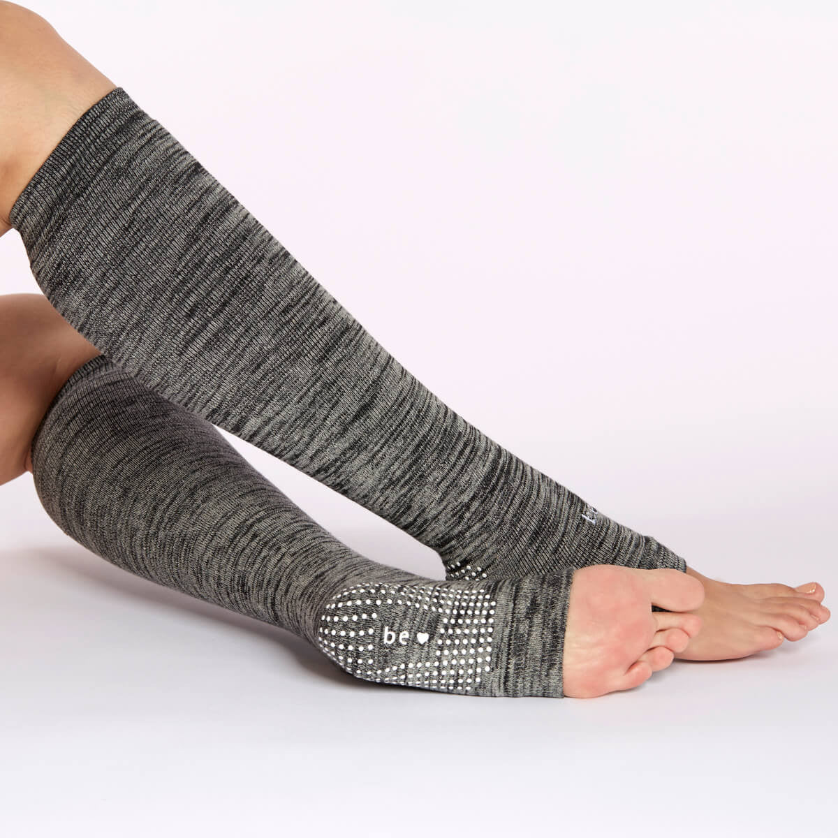 be love marbled grip leg warmers ash, sticky be socks, best grip socks, best grippy socks, best yoga socks, best pilates socks