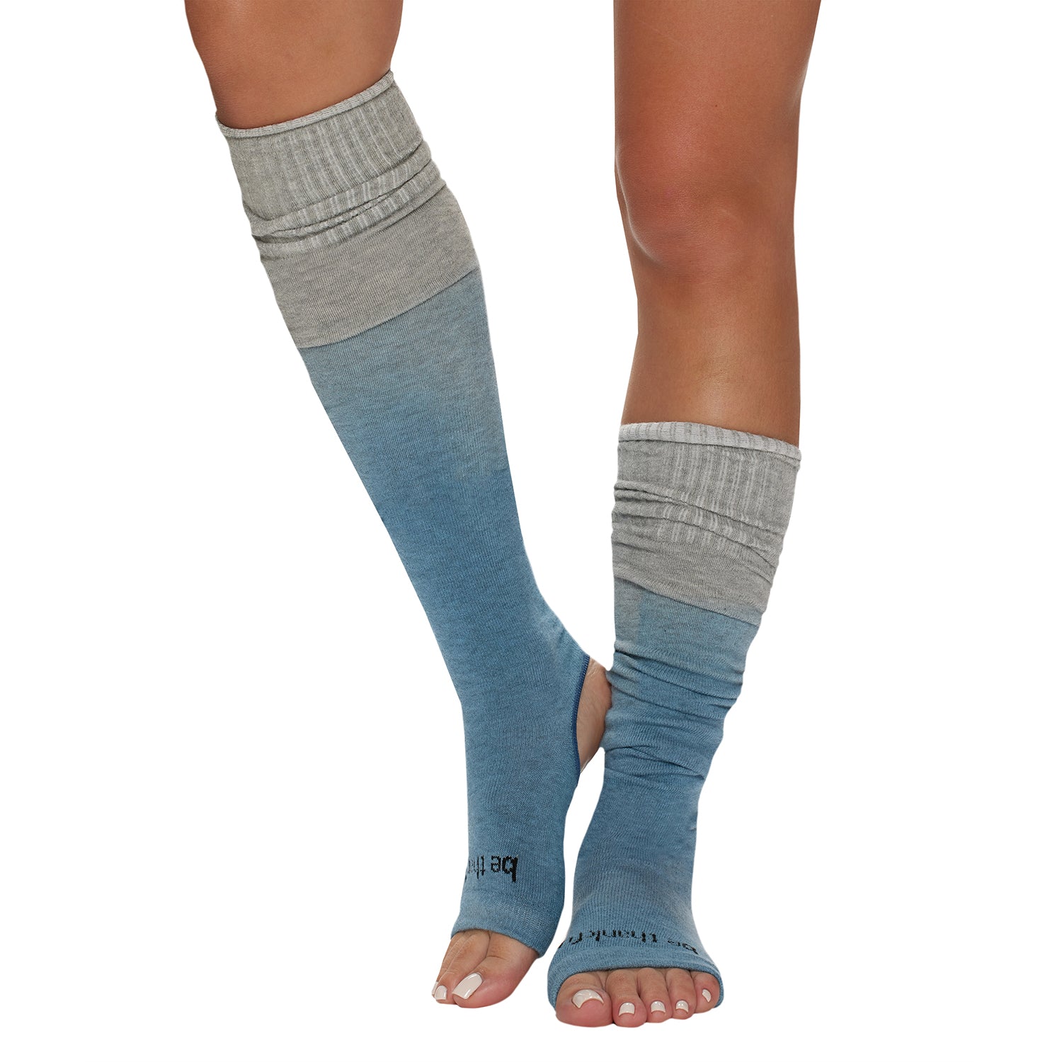 be thankful stirrup grip leg warmers turquoise, sticky be socks, best grip socks, best grippy socks, best yoga socks, best pilates socks