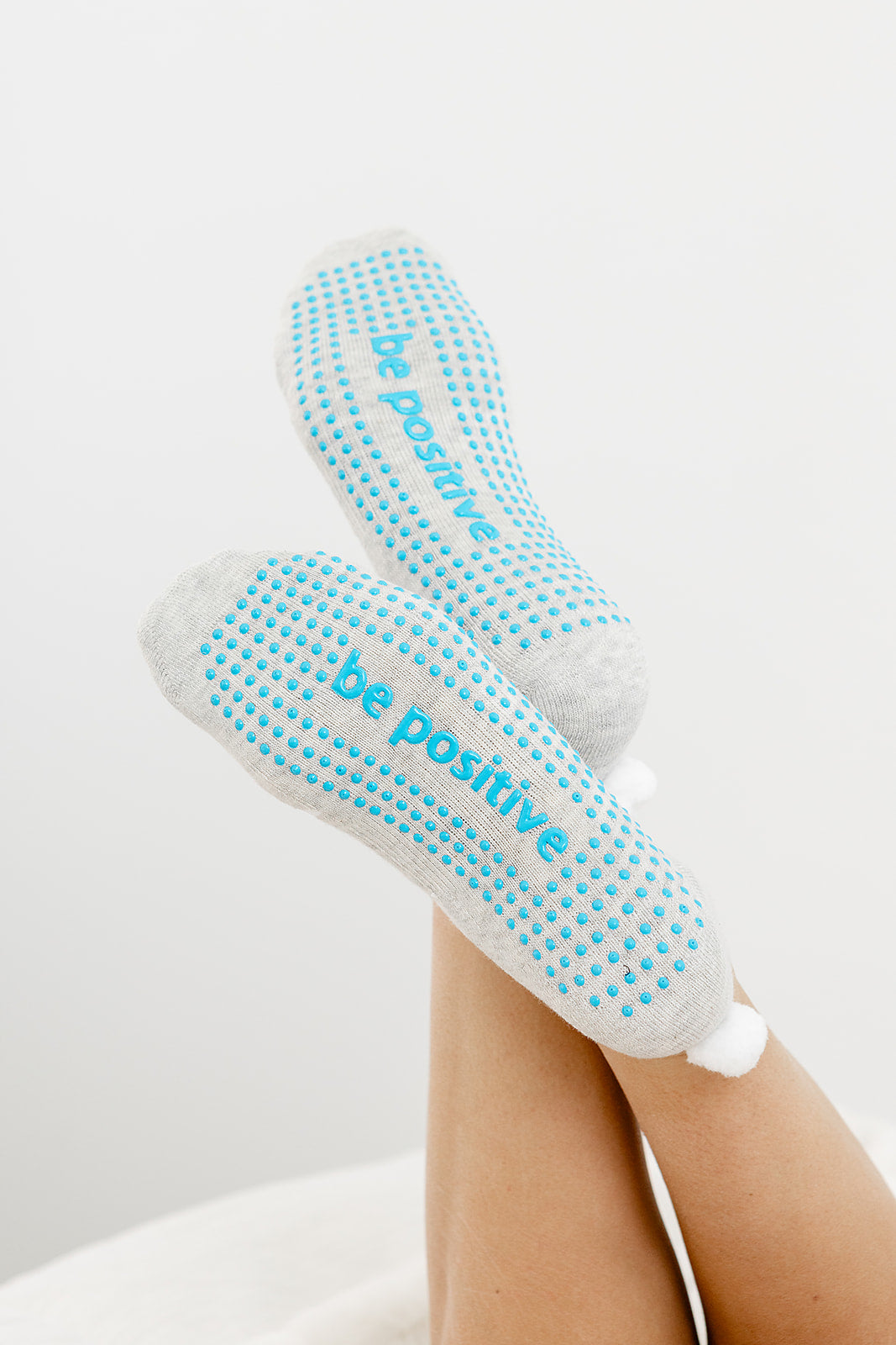 Pom Pom Be Positive Grip Socks (Spark)