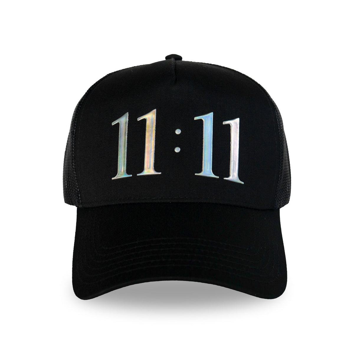 11:11 Manifestation Trucker Hat in Jet Setter Black