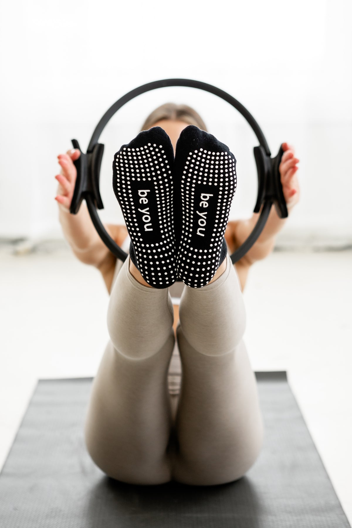 Be You Grip Socks (Black/White)