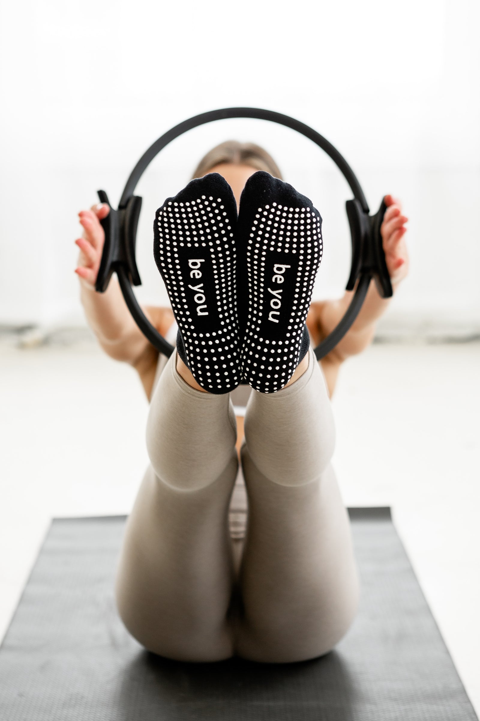 Be You Grip Socks (Black/White)