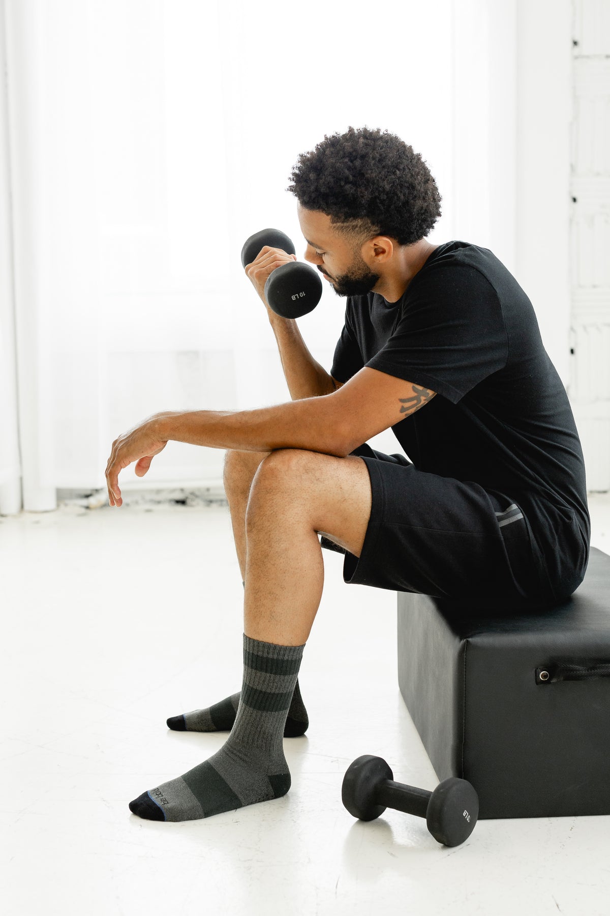 Mens Crew Be Bold Grip Socks (Forest)