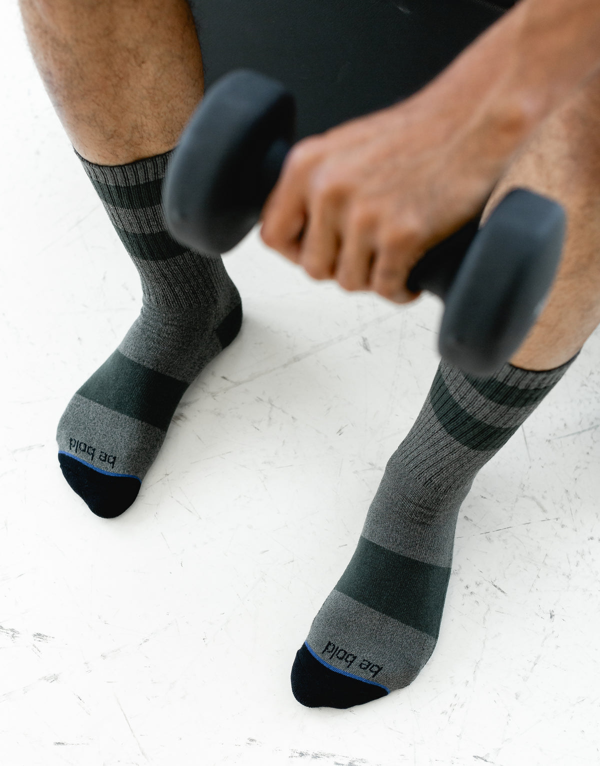 Mens Crew Be Bold Grip Socks (Forest)
