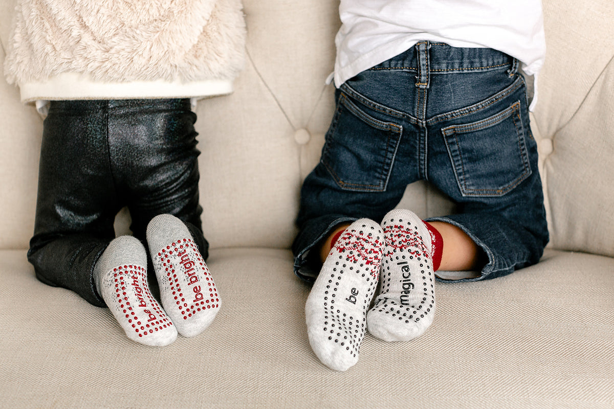 Toddler Winter 2 Pack Grip Socks 2T-4T (Frost)