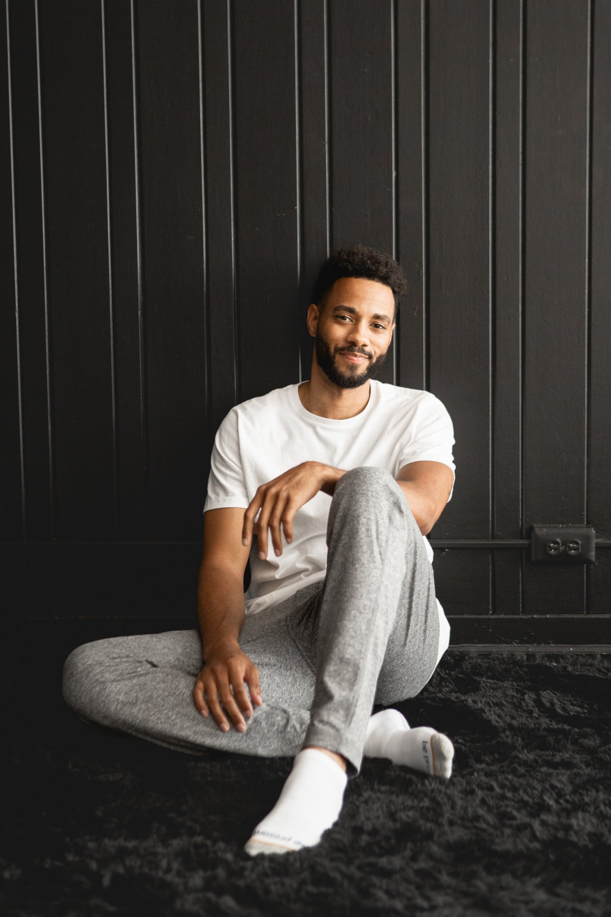 Mens Be Present Grip Socks (Cloud)