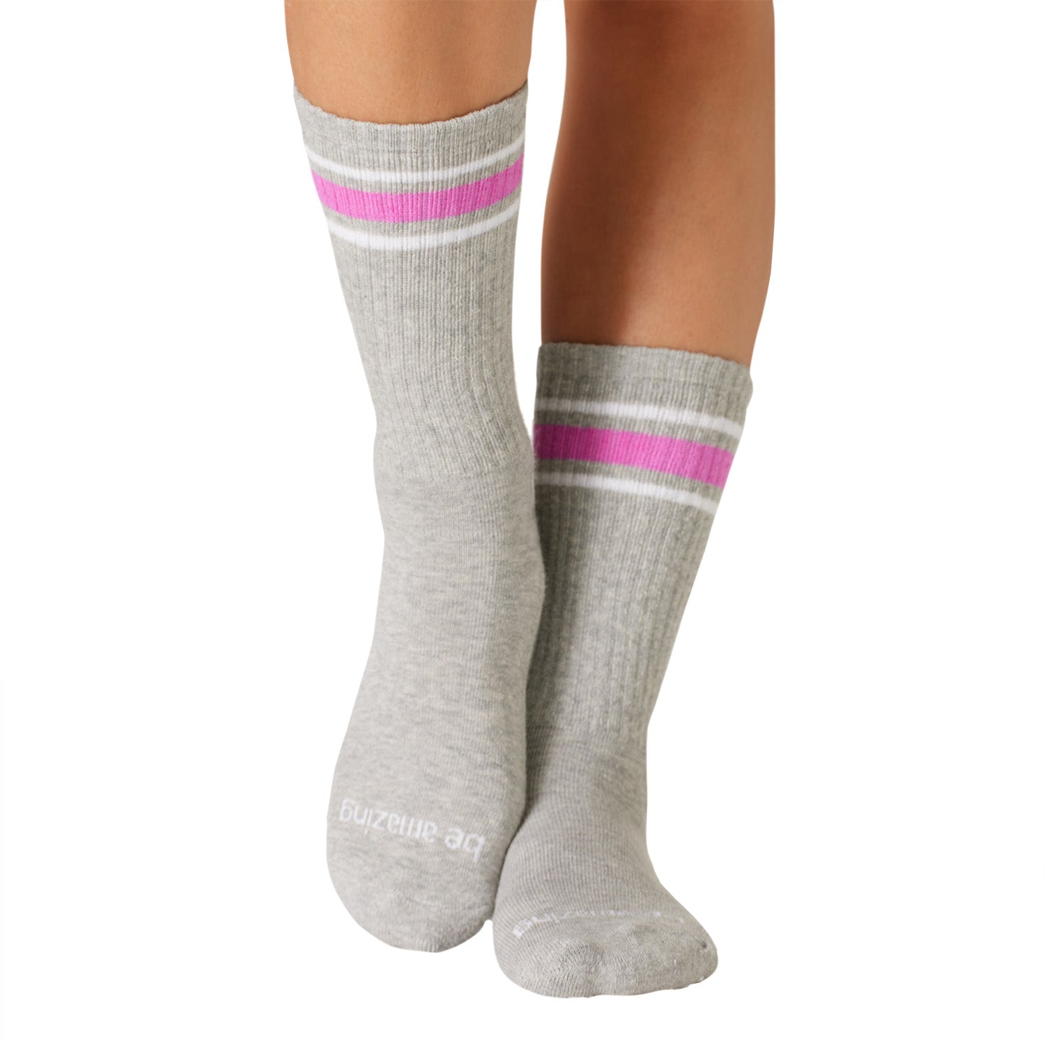 Crew Be Amazing Grip Socks (Heather/Orchid)