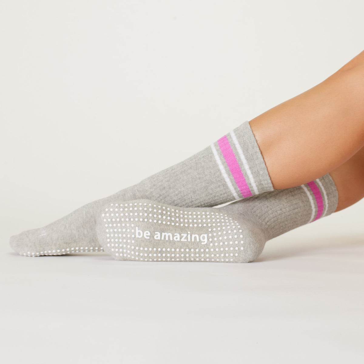 Crew Be Amazing Grip Socks (Heather/Orchid)