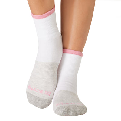 Short Crew Be Amazing Grip Socks (White/Flamingo)