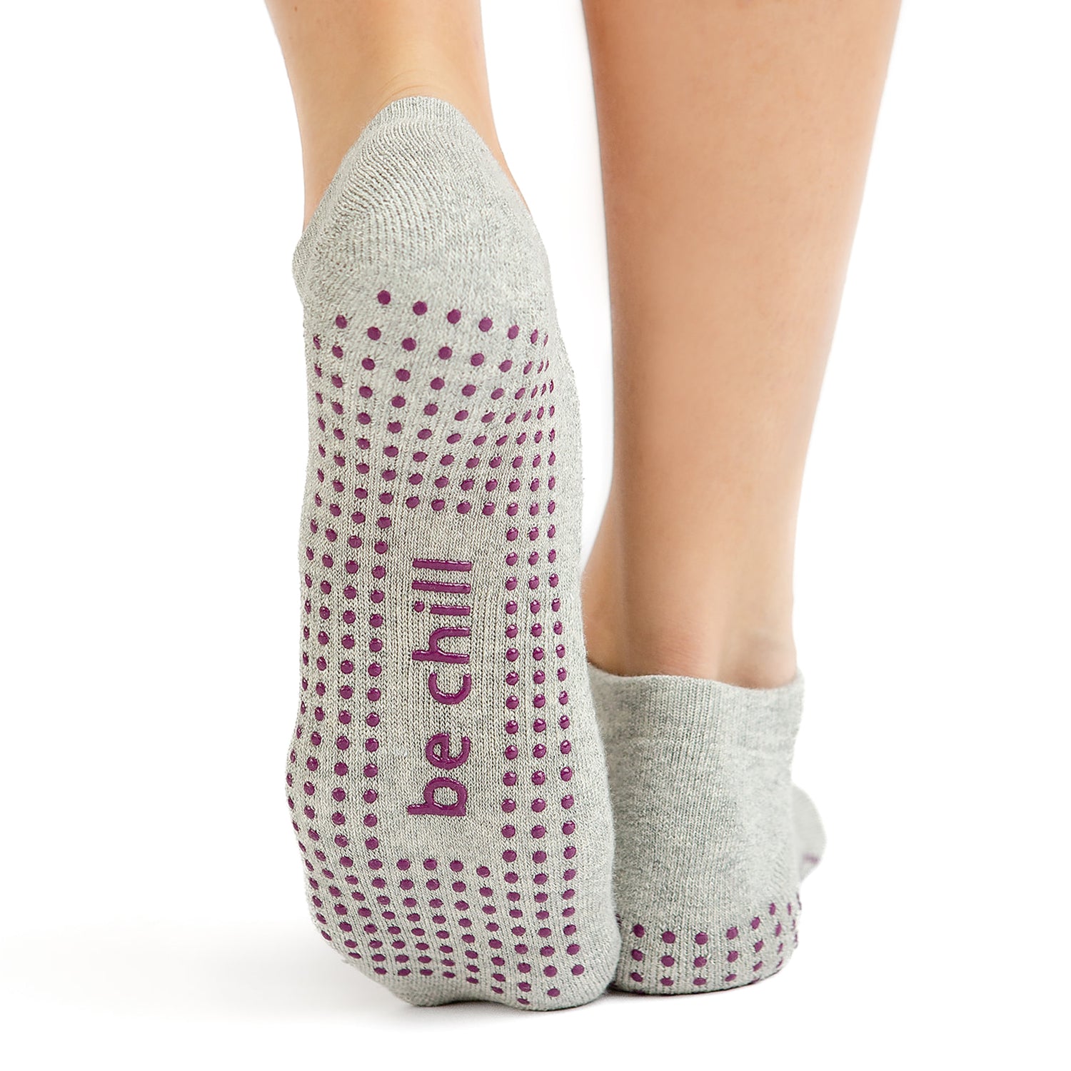 Be Chill Grip Socks (heather/berry star)