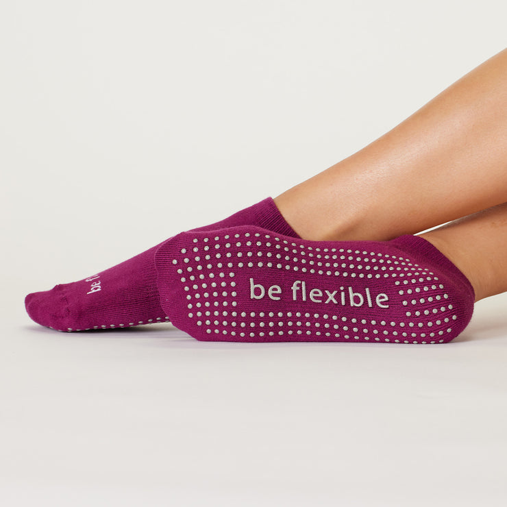 Be Flexible Grip Socks (Acai/Grey)
