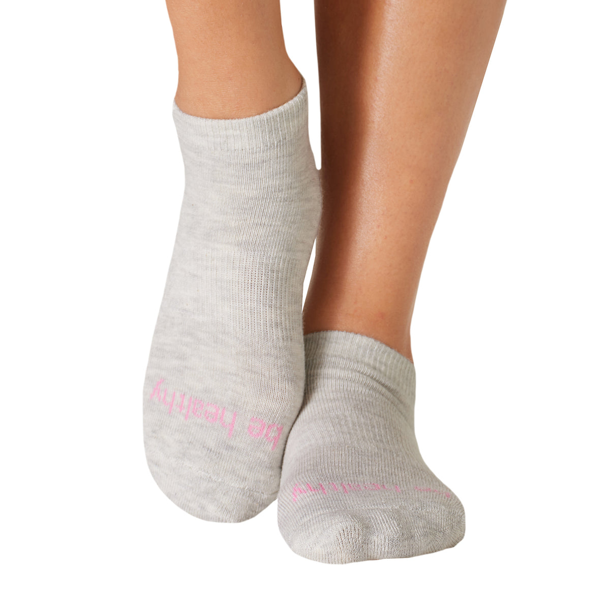 Be Healthy Grip Socks (Heather/Flamingo)