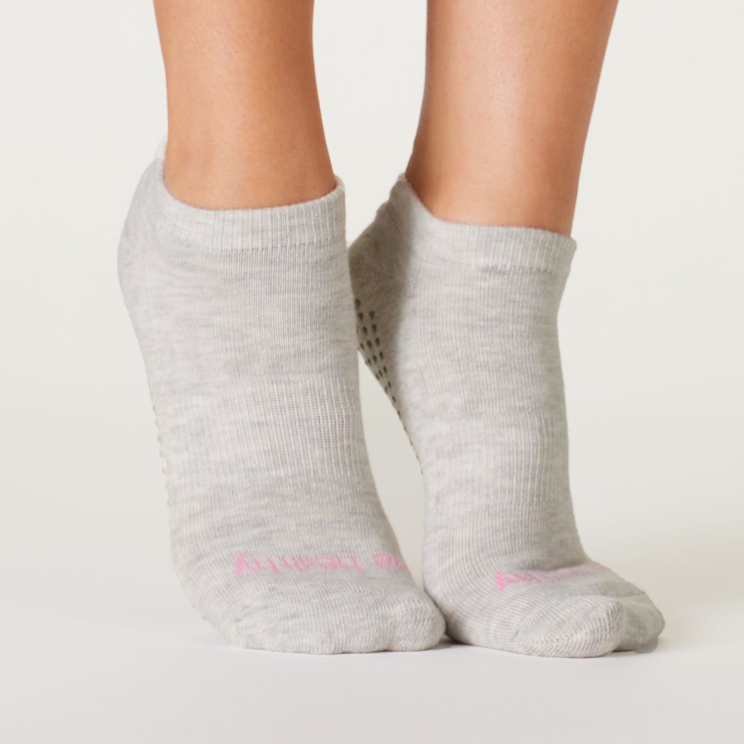 Be Healthy Grip Socks (Heather/Flamingo)