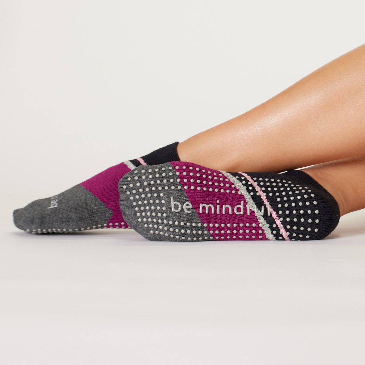 Be Mindful Laila Grip Socks (Plum)