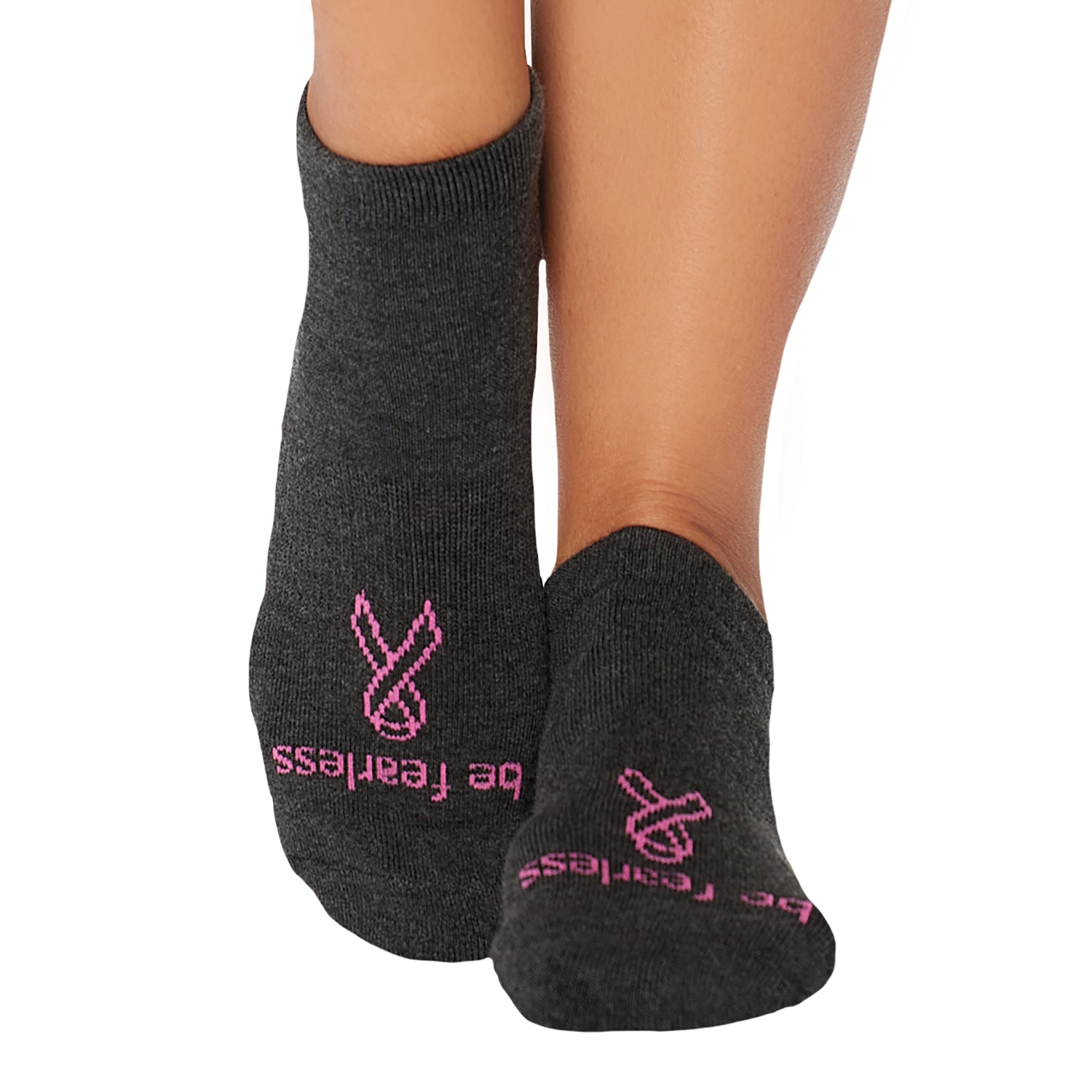 Be Brave & Fearless Breast Cancer Grip Socks