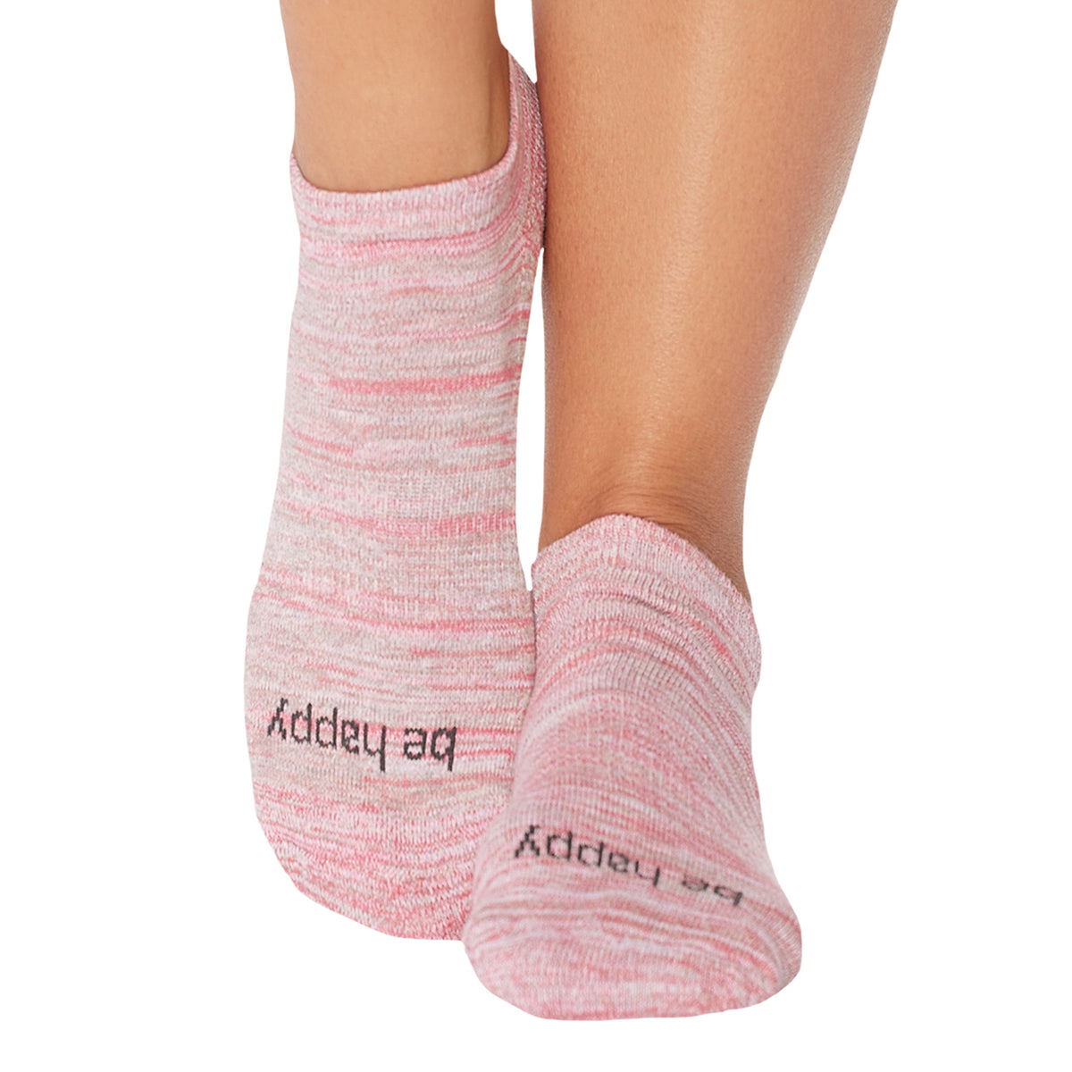 Be Happy Marbled Grip Socks (Blush)