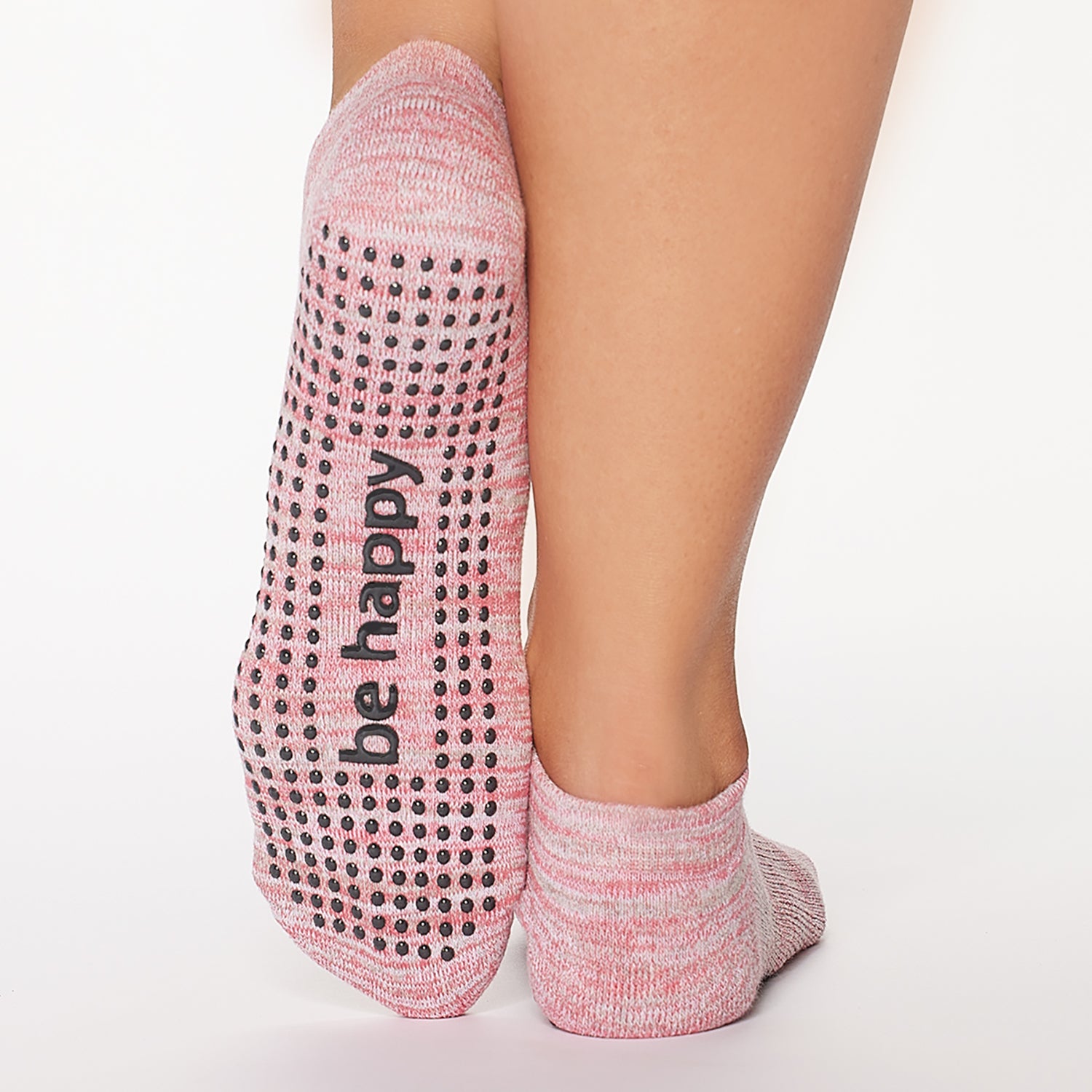 Be Happy Marbled Grip Socks (Blush)