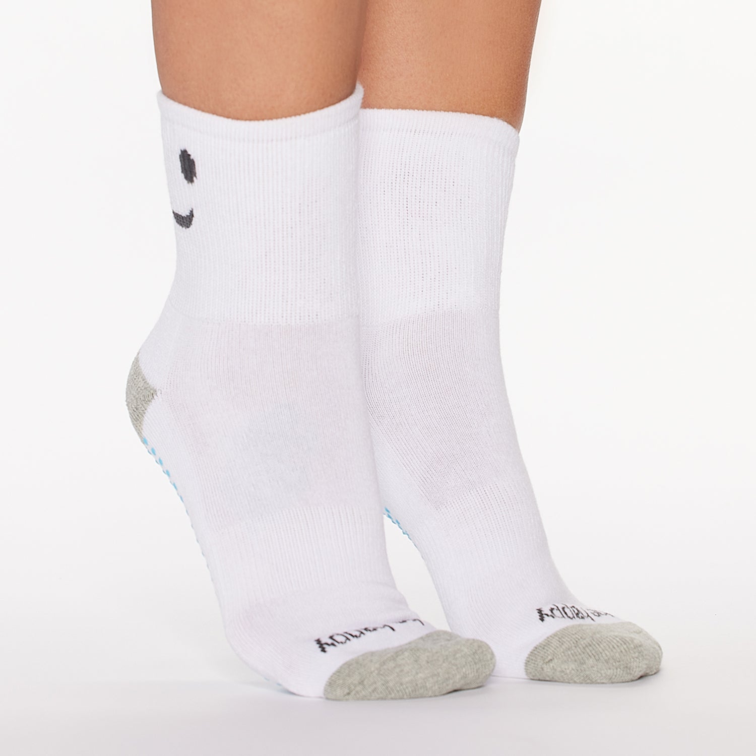 Short Crew Be Happy Grip Socks (Smile)