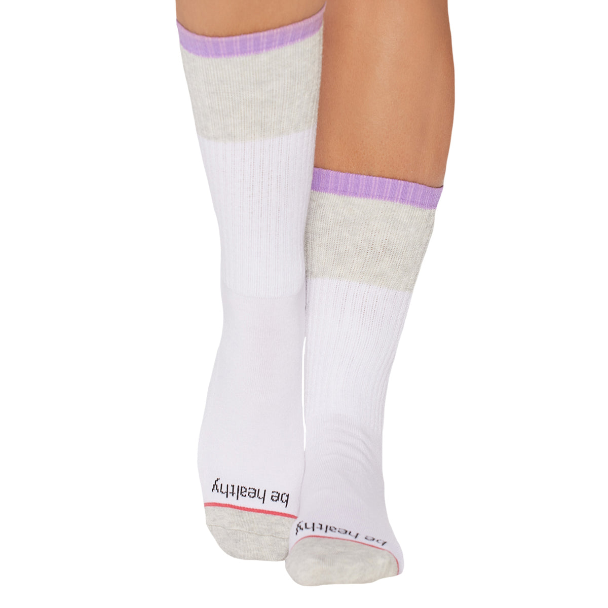 Crew Be Healthy Grip Socks (White/Lilac)
