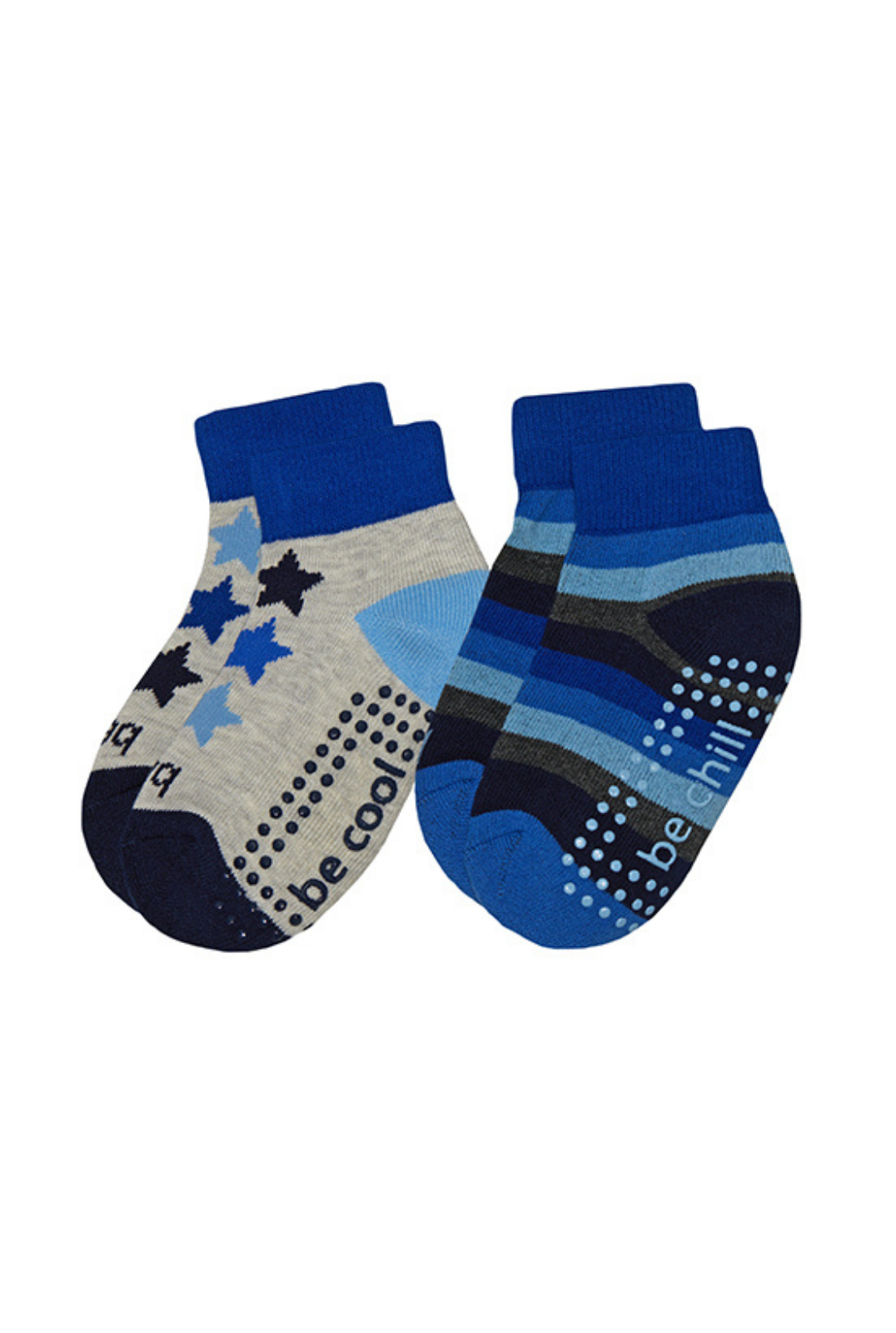 Boys 2 Pack Grip Socks 2T-4T (Finn)