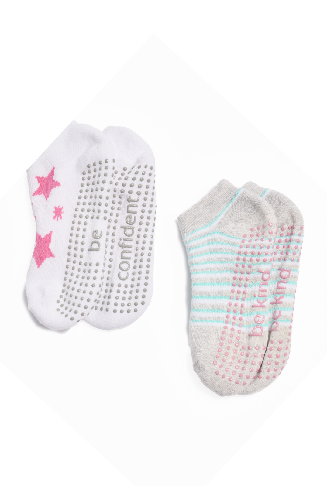 Girls 2 Pack Grip Socks 4T-6T (Sashi)
