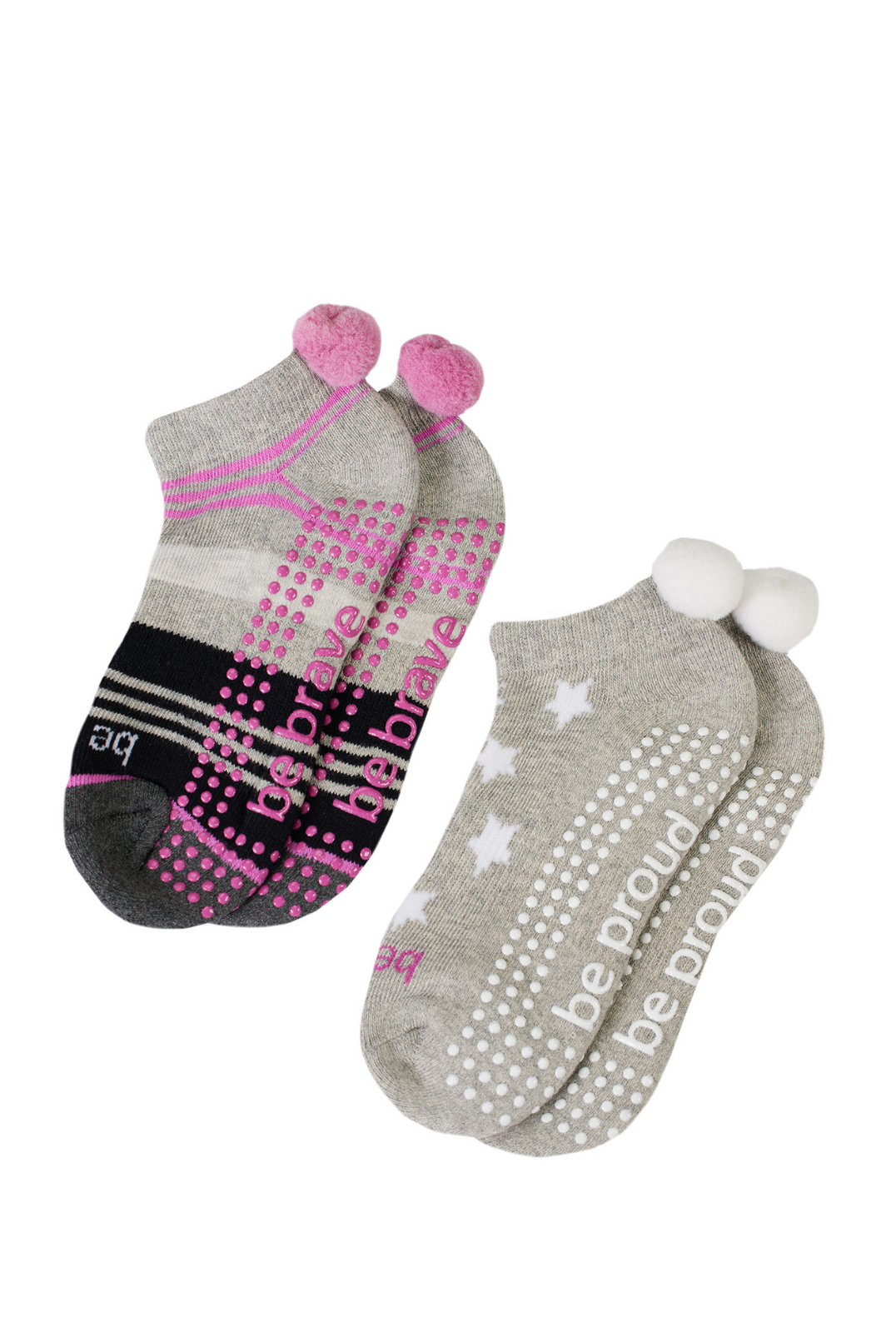 Girls 2 Pack Pom Pom Grip Socks 4T-6T (Frida)