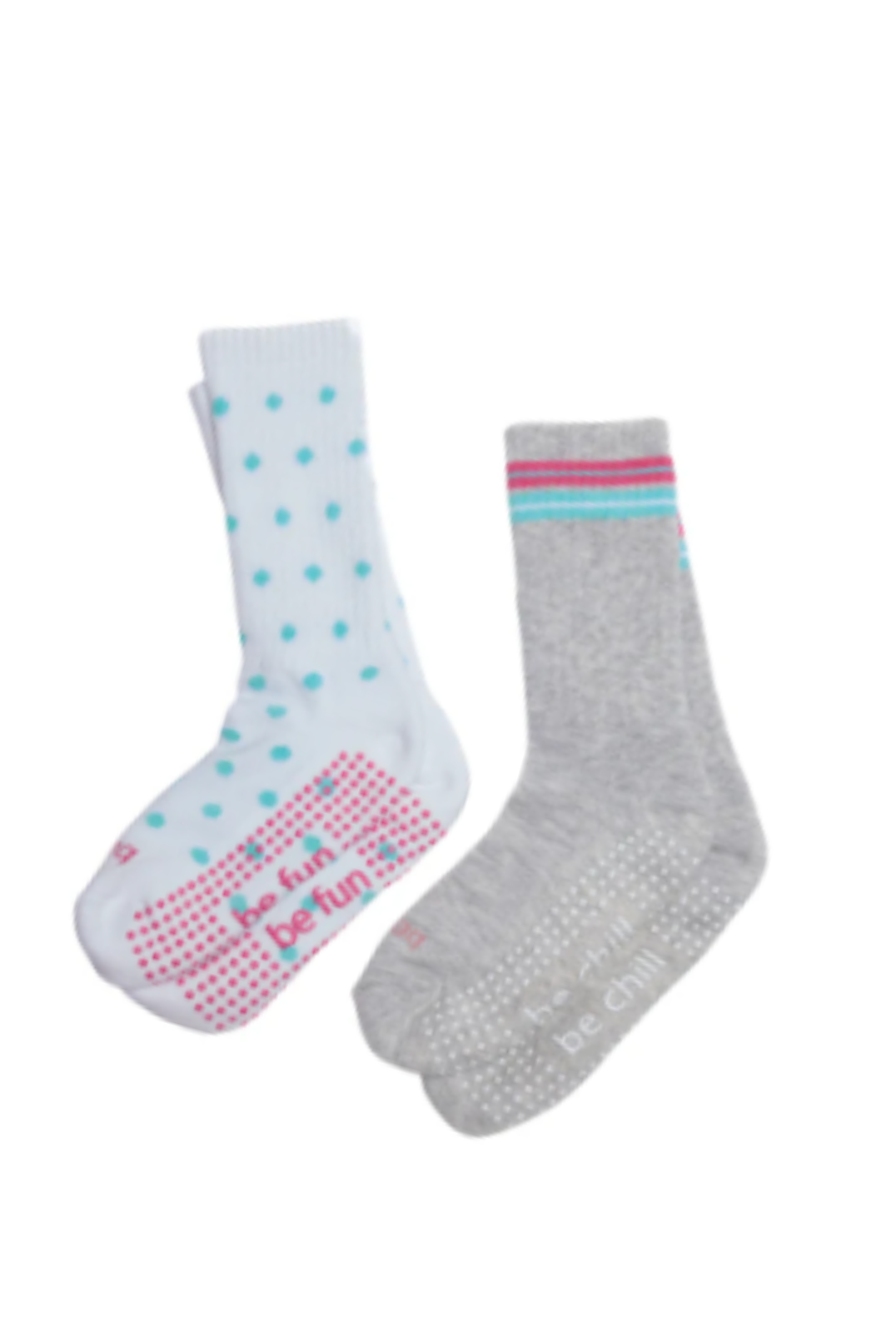 Girls 2 Pack Grip Crew Socks 4T-6T (Olive)