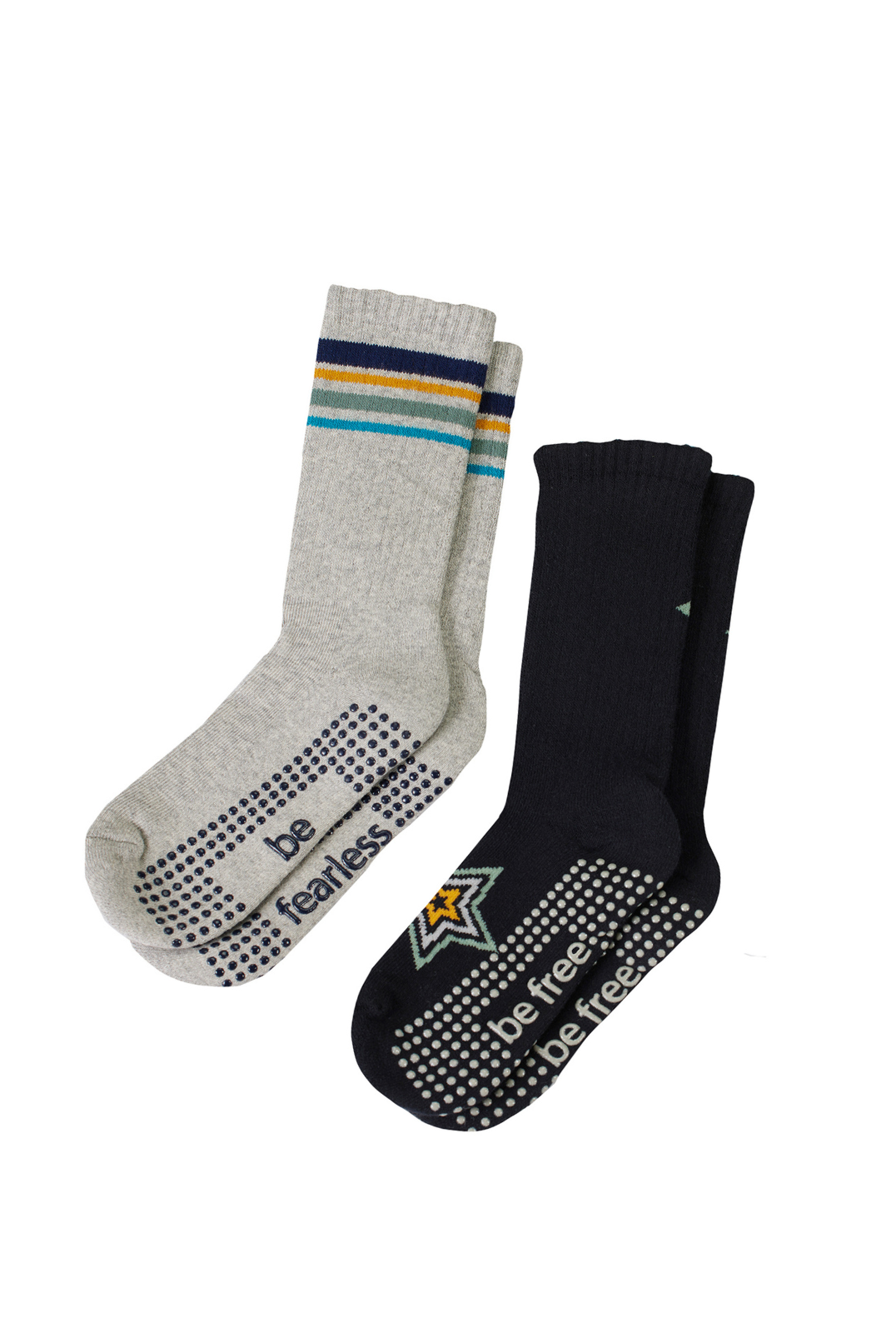 Boys 2 Pack Grip Crew Socks 4T-6T (Kevin)