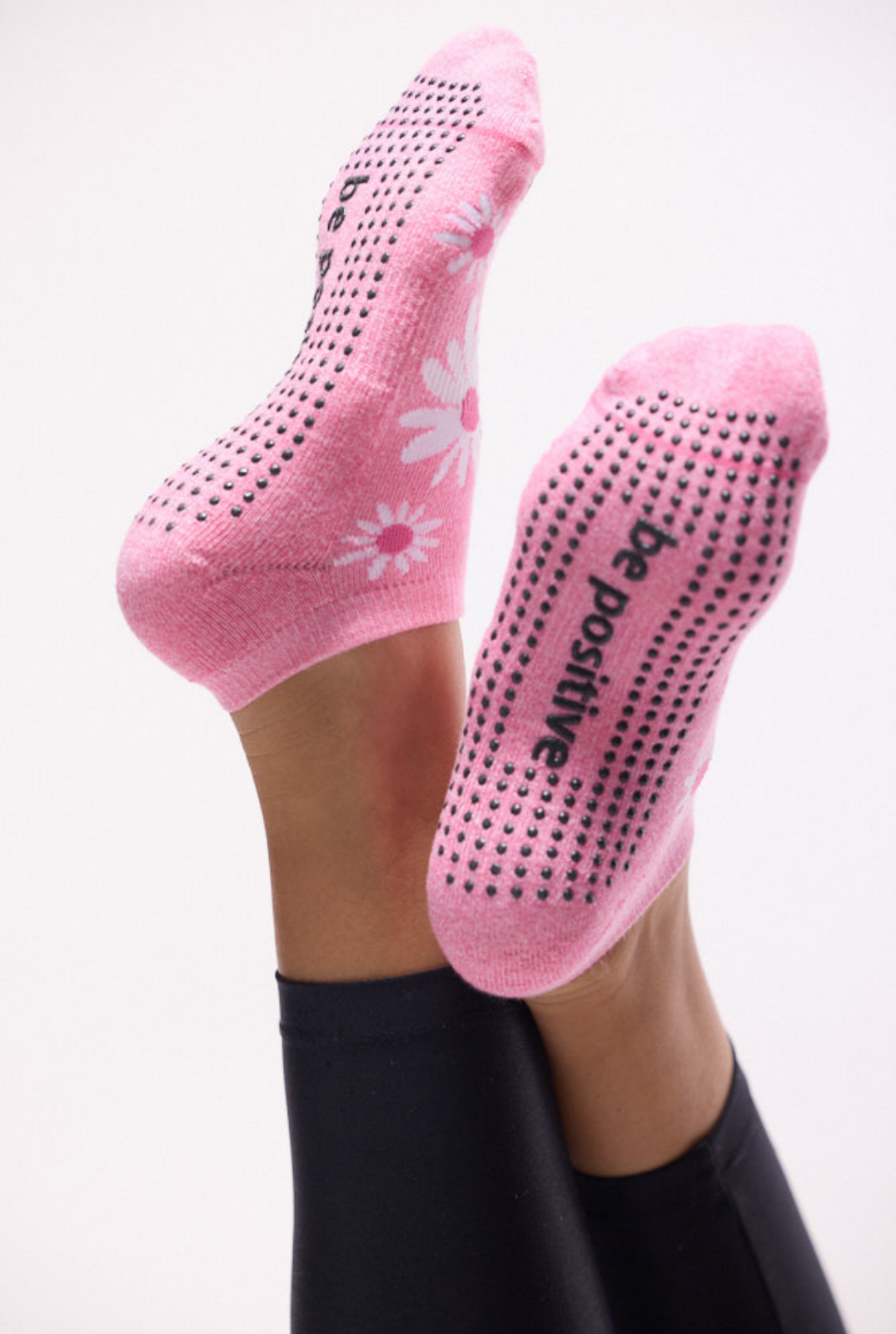 Be Positive Blossom Grip Socks (Mauve)