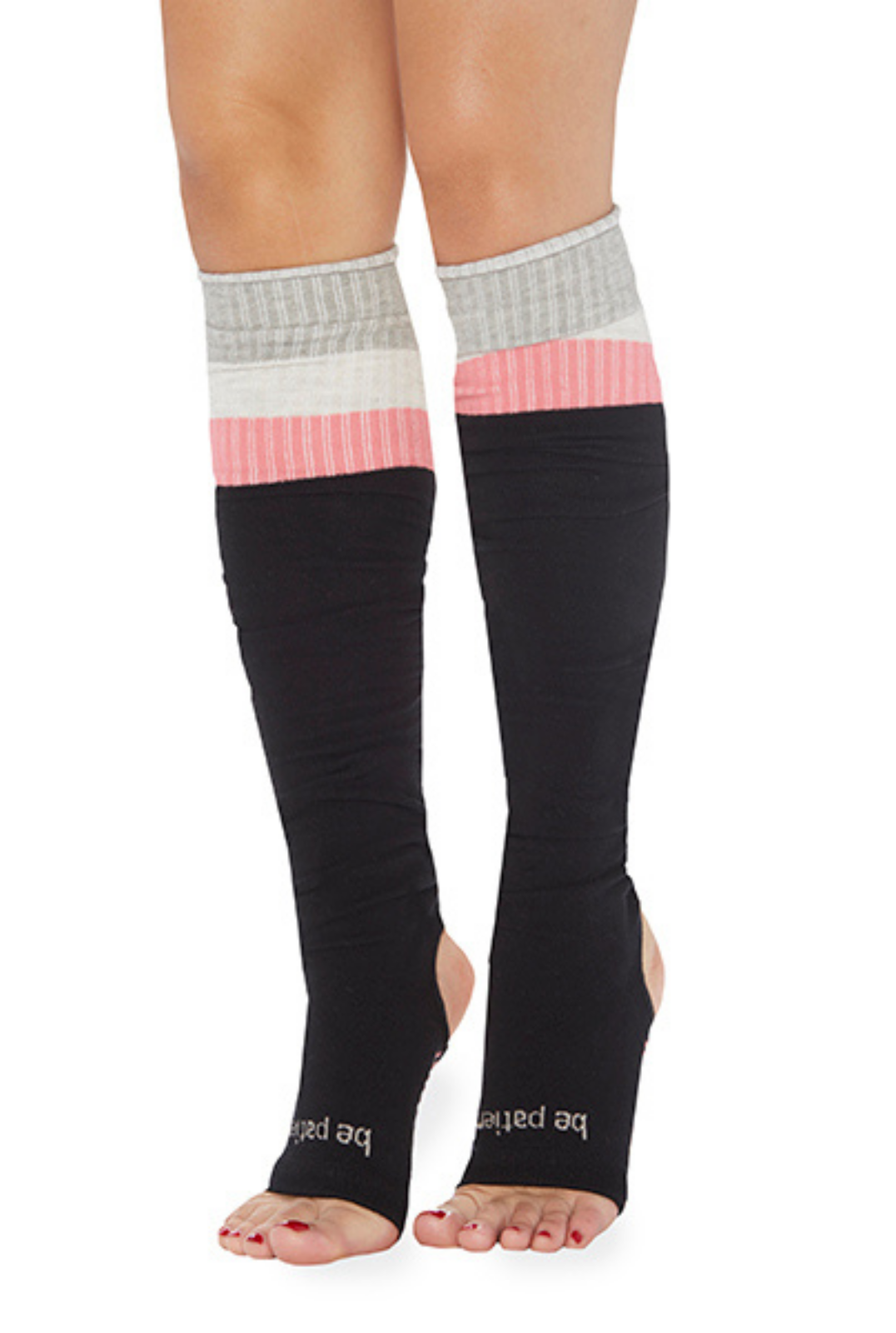 Be Patient Stirrup Grip Leg Warmers (Black/Melon)