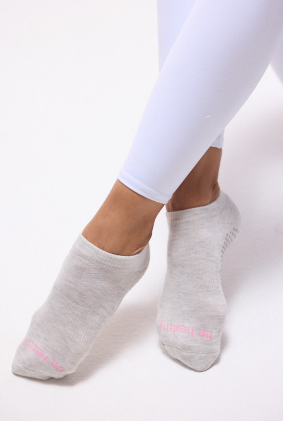 Be Healthy Grip Socks (Heather/Flamingo)