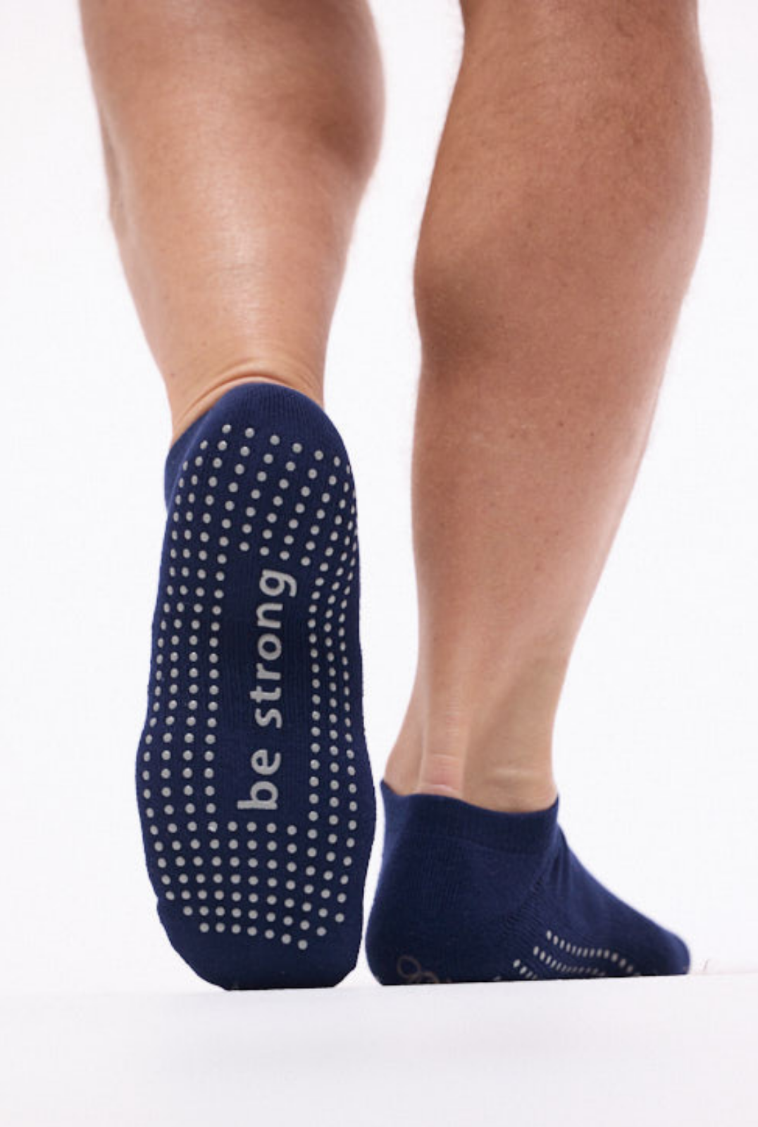 Mens Be Strong Grip Socks (Navy/Grey)