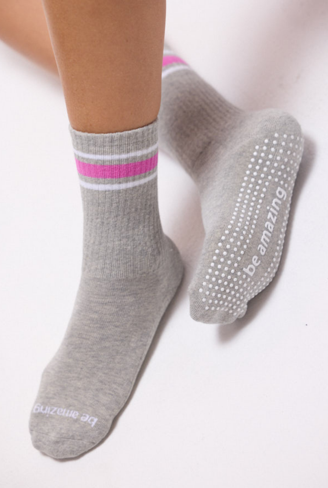 Crew Be Amazing Grip Socks (Heather/Orchid)