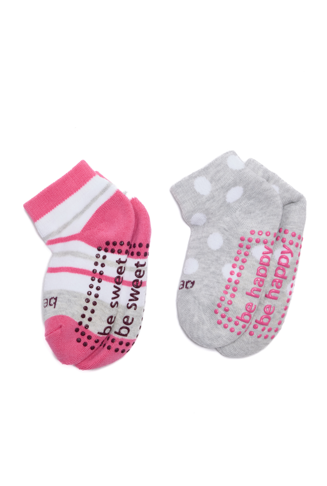 Girls 2 Pack Grip Socks 2T-4T (Coco)