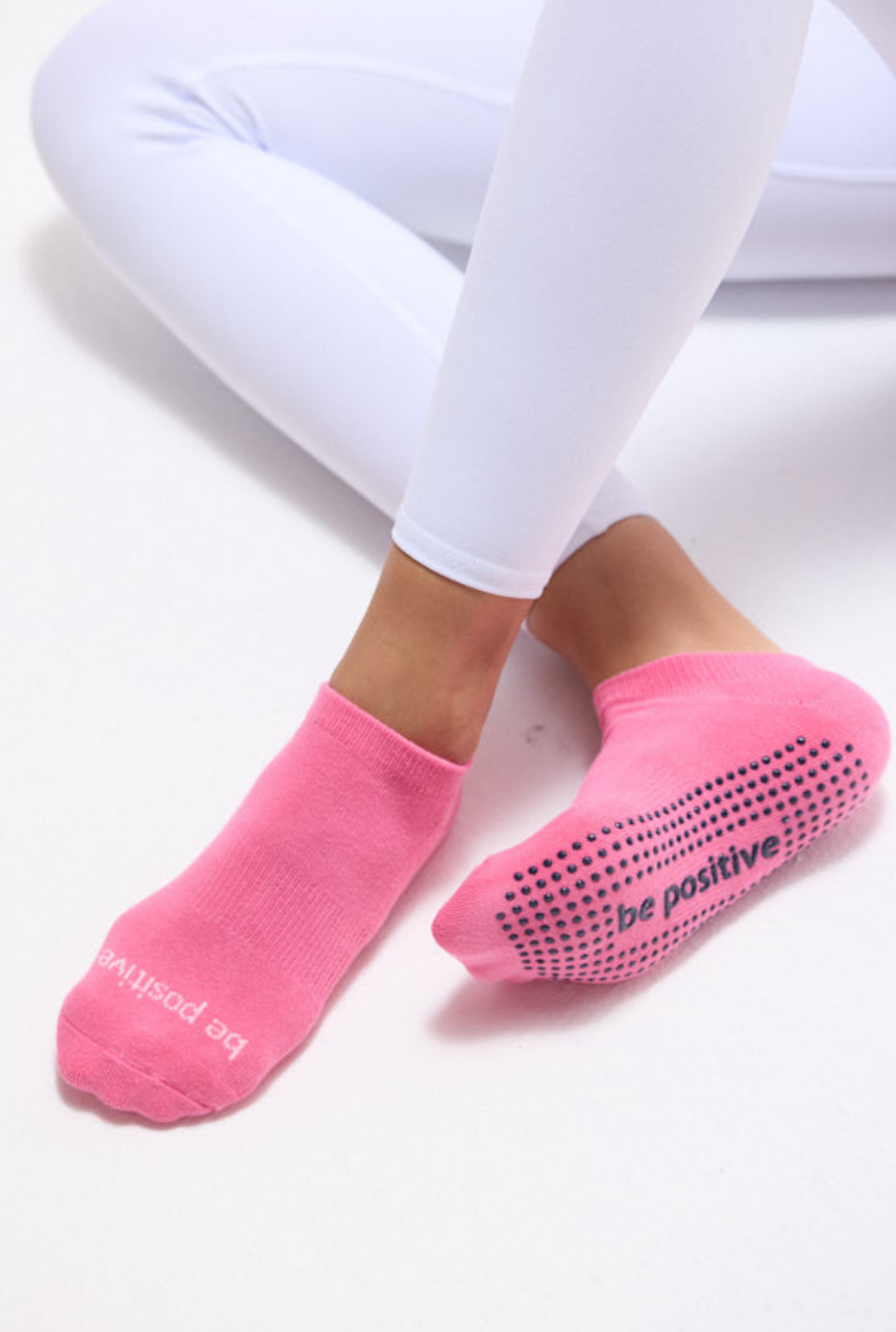 Be Positive Grip Socks (Pink Lemonade/Navy)