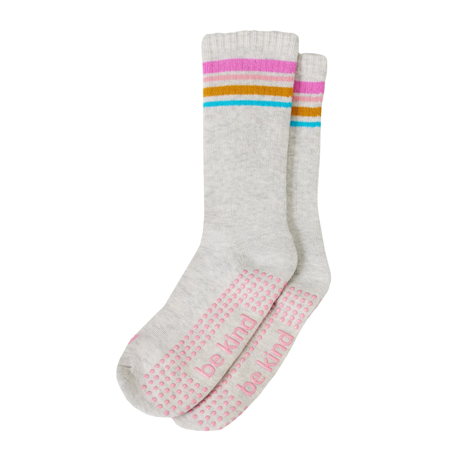 Girls 2 Pack Grip Crew Socks 4T-6T (Kiki)