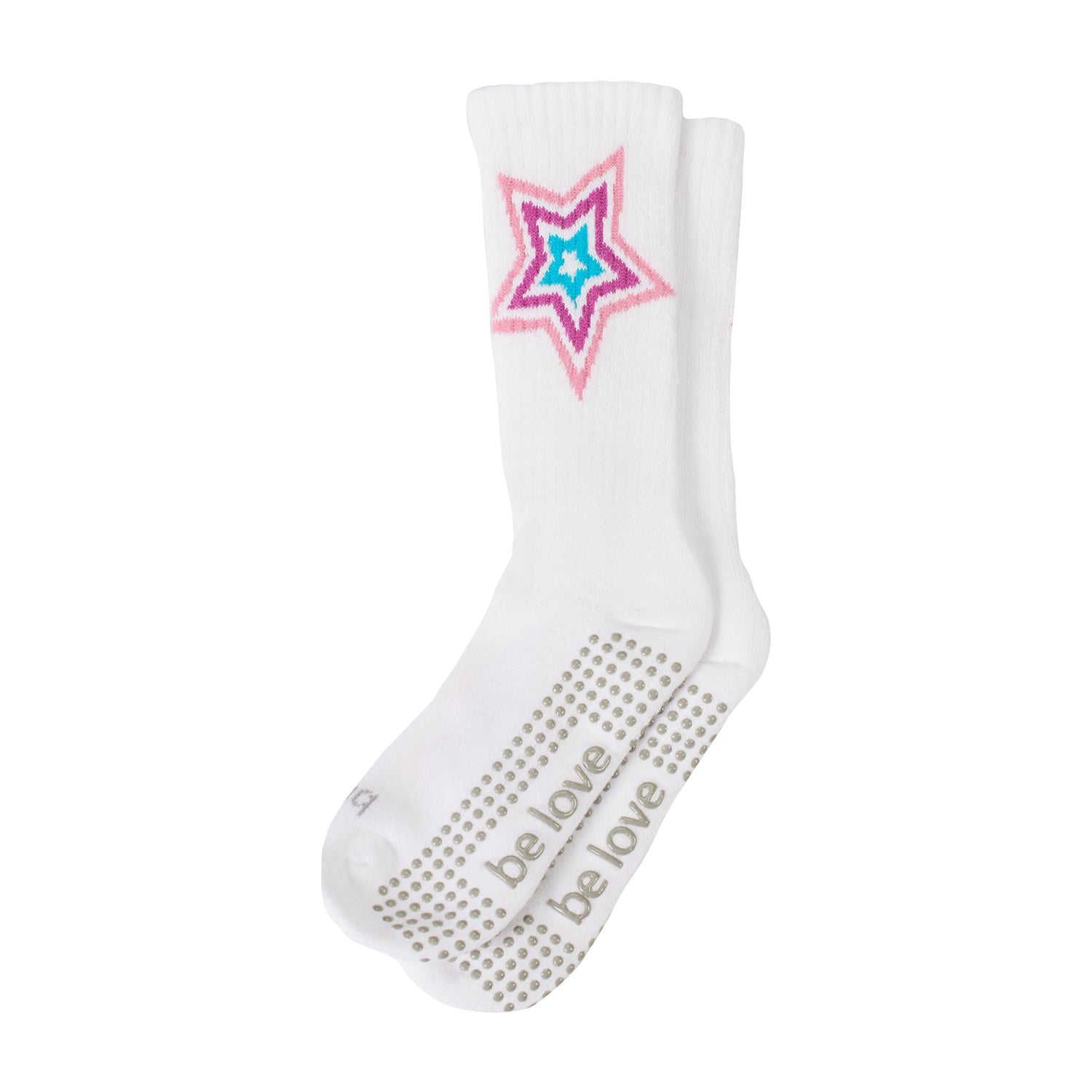 Girls 2 Pack Grip Crew Socks 4T-6T (Kiki)