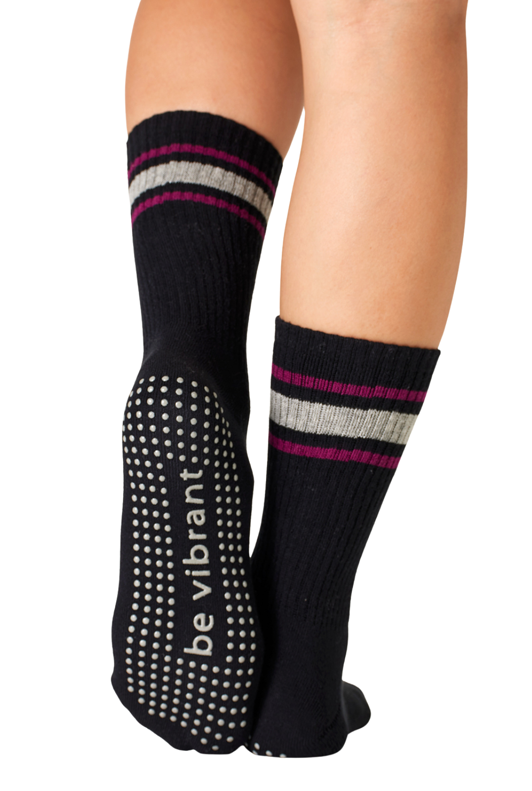 Crew Be Vibrant Grip Socks (Black/Acai)