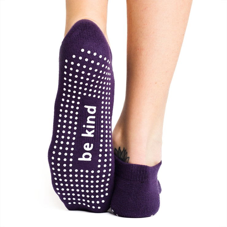 Be Kind Grip Socks (Purple Rain)