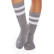 Crew Be Love Grip Socks (Dark Grey/White)