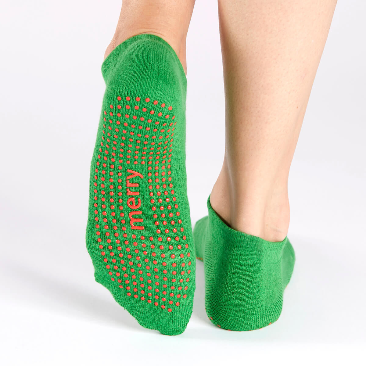 SALE Be Merry Grip Socks (Green/Red Berry)