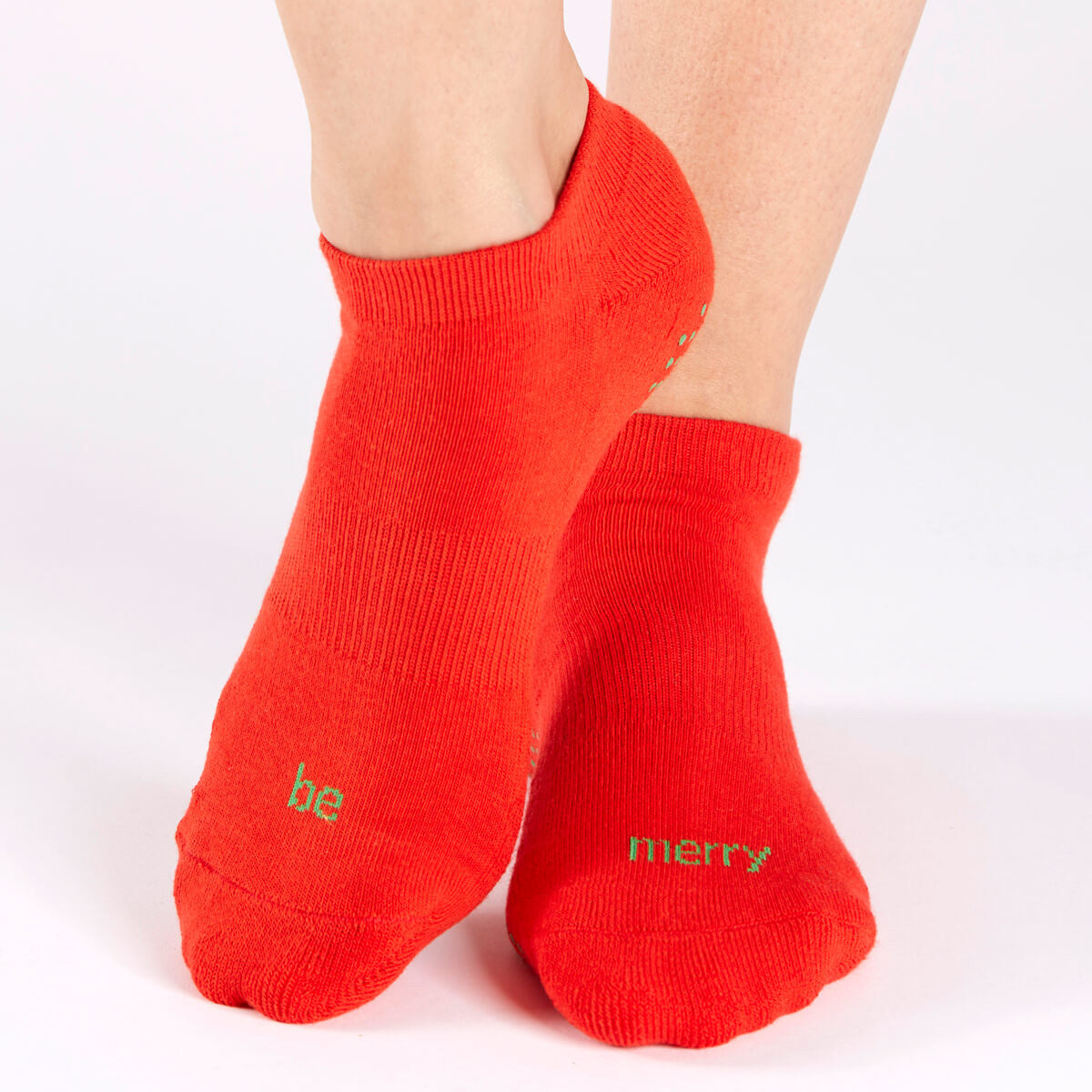 SALE Be Merry Grip Socks (Red Berry/Green)