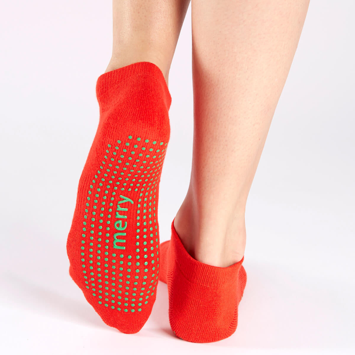 SALE Be Merry Grip Socks (Red Berry/Green)