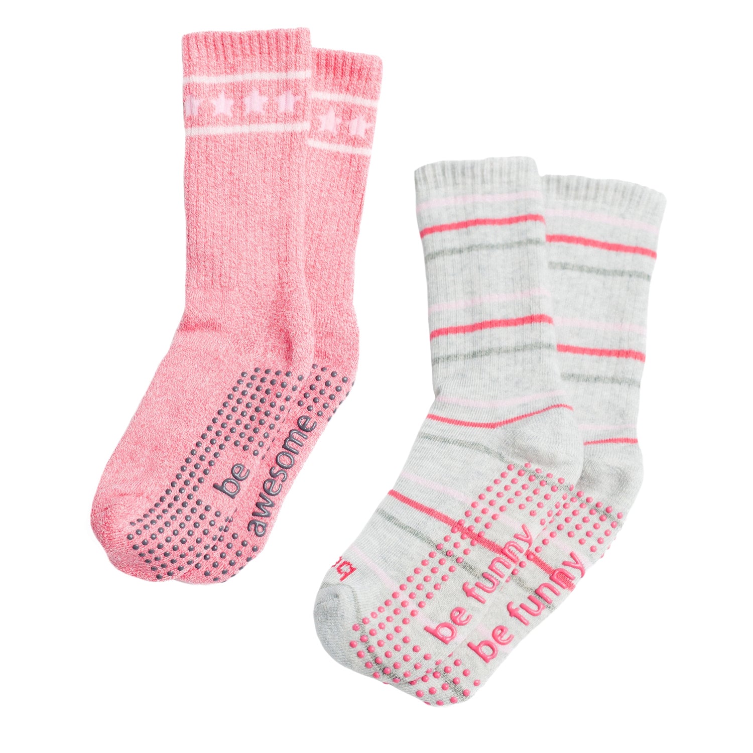 Girls 2 Pack Grip Crew Socks 4T-6T (Cate)