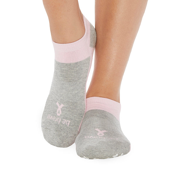 Be Brave Breast Cancer Grip Socks (Grey/Pink)