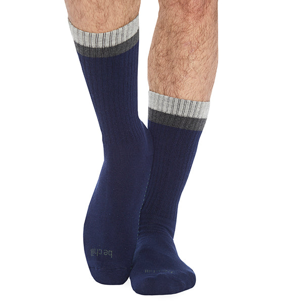 mens crew be chill grip socks navy/charcoal, sticky be socks, best grip socks, best grippy socks, best yoga socks, best pilates socks