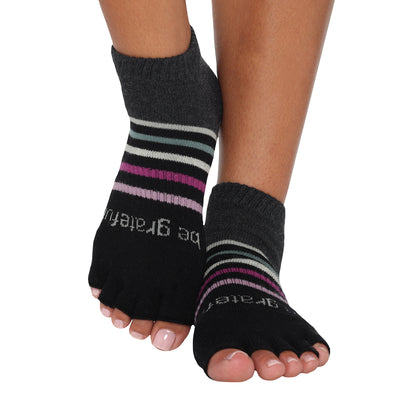 Half Toe Be Grateful Marbled Grip Socks (Mystic)
