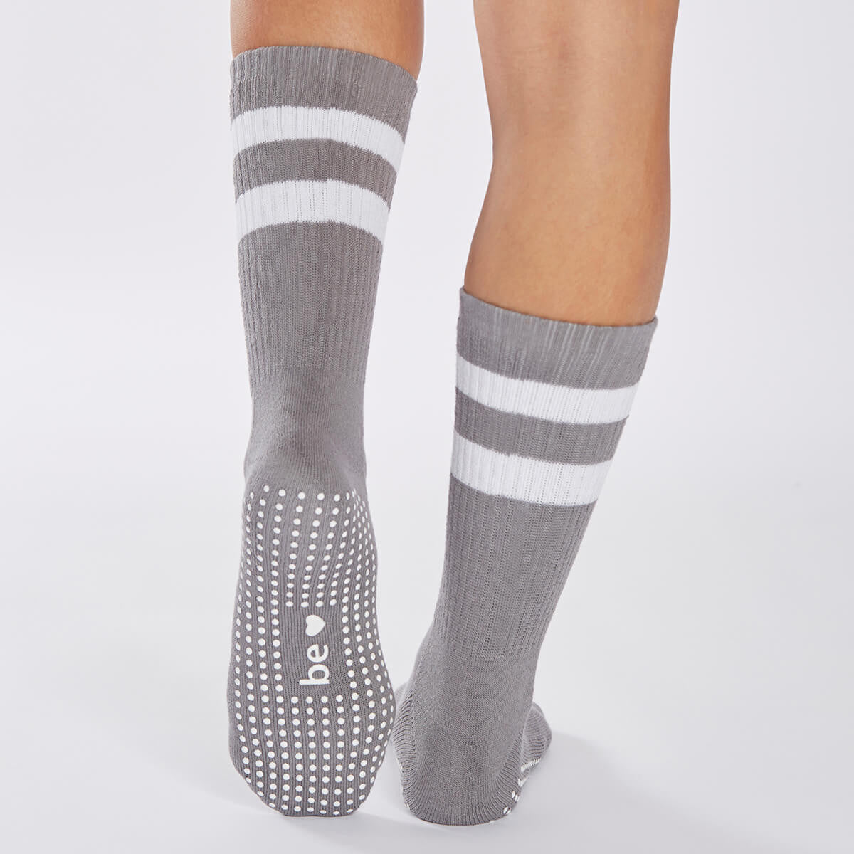 Crew Be Love Grip Socks (Dark Grey/White)