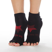 Half Toe Be Naughty/Be Nice Grip Socks (Black/Star)